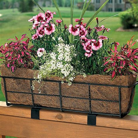 metal flower box holder|outdoor flower box railing planters.